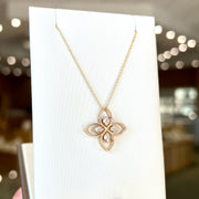 Beaded 14K Yellow Gold 0.18ct Marquise Shape Diamond Clover Necklace. Bichsel Jewelry in Sedalia, MO. Shop online or in-store today!