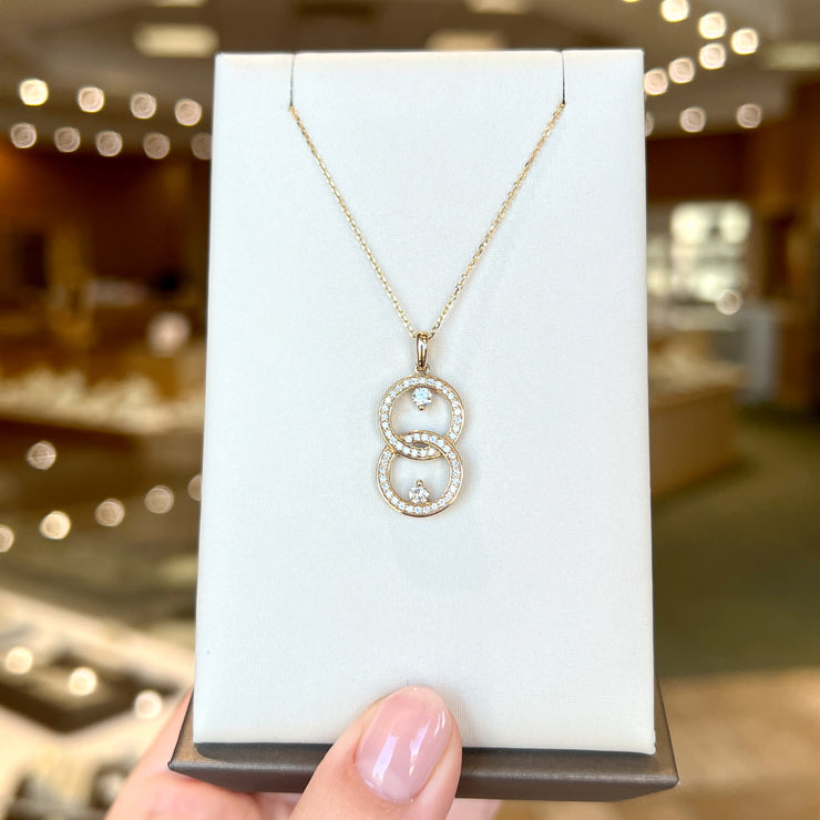 14K Yellow Gold 0.40ct Interlinked Circle Round Diamond Infinity Necklace. Bichsel Jewelry in Sedalia, MO. Shop online or in-store today!