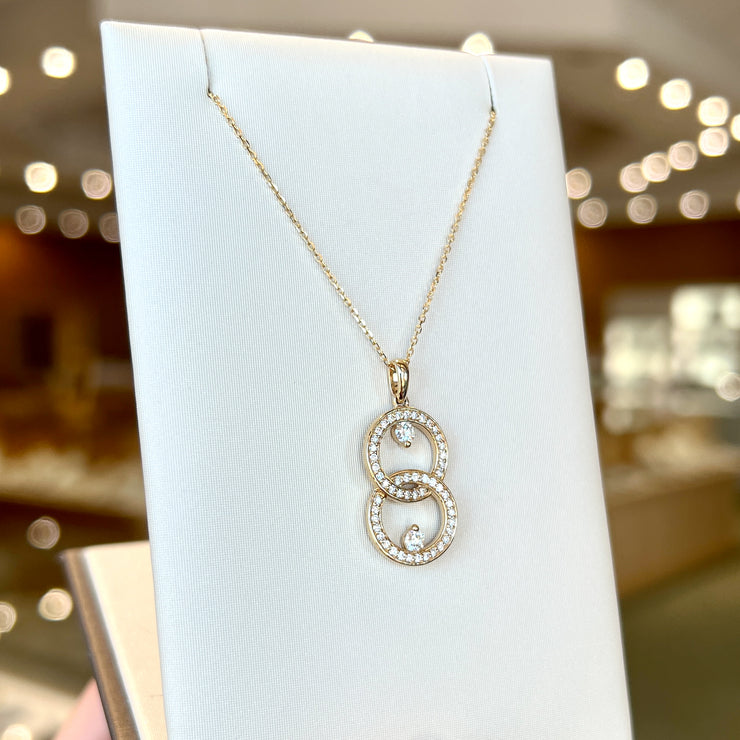 14K Yellow Gold 0.40ct Interlinked Circle Round Diamond Infinity Necklace. Bichsel Jewelry in Sedalia, MO. Shop online or in-store today!