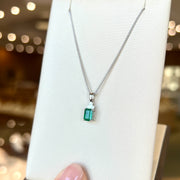 14K White Gold 0.50ct Emerald Gemstone Necklace with Art Deco-Inspired Diamond Accents. Bichsel Jewelry in Sedalia, MO. Shop online or in-store today!