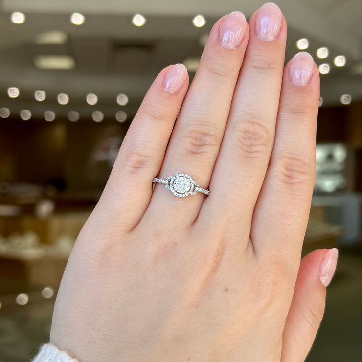 14K White Gold Lovebright 0.30ct Round Diamond Engagement Ring with Diamond Accent Band. Bichsel Jewelry in Sedalia, Mo. Shop ring styles online or in-store today!