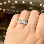 14K White Gold 3.50ct Five Stone Emerald Cut Lab Grown Diamond Band. Bichsel Jewelry in Sedalia, MO. Shop diamond wedding bands and anniversary rings online or in-store today!