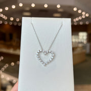 14K White Gold Lab Grown Diamond Heart Necklace. Bichsel Jewelry in Sedalia, MO. Shop diamond styles online or in-store today!