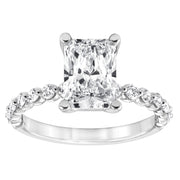 14K White Gold 1.55ct Radiant Cut Lab Grown Diamond Engagement Ring with 0.35ct Single Prong Round Diamond Accent Band. Bichsel Jewelry in Sedalia, MO. Shop online or in-store today!