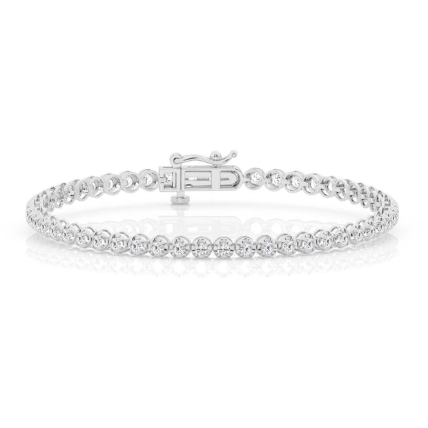 14K White Gold 1ct or 2ct Round Lab Grown Diamond Tennis Bracelet. Bichsel Jewelry in Sedalia, MO. Shop diamond styles online or in-store today!