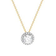 14K Yellow Gold 1.02ct Round Lab Grown Diamond Halo Pendant. Bichsel Jewelry in Sedalia, MO. Shop diamond styles online or in-store today!