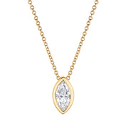 14K Yellow Gold 0.63ct Marquise Lab Grown Diamond Bezel Solitaire Pendant. Bichsel Jewelry in Sedalia, MO. Shop diamond jewelry online or in-store!