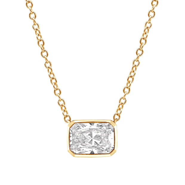 14K Yellow Gold 0.92ct Radiant Lab Grown Diamond Bezel Solitaire Pendant. Bichsel Jewelry in Sedalia, MO. Shop diamond jewelry online or in-store!