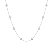 14K White Gold 3.00ct Round Lab Grown Diamond Station Necklace, 18-22 inch adjustable. Bichsel Jewelry in Sedalia, MO. Shop online or in-store!