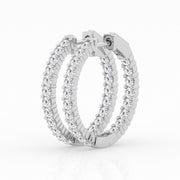14K White Gold Round 2ct Lab Grown Diamond Inside-Out Hoop Earrings. Bichsel Jewelry in Sedalia, MO. Shop diamond styles online or in-store today!