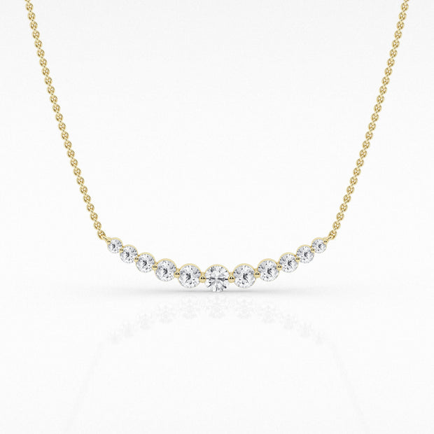 14K Yellow Gold 1.00ct Graduated Single Prong Lab Grown Diamond Necklace. Bichsel Jewelry in Sedalia, MO. Shop diamond jewelry online or in-store today!