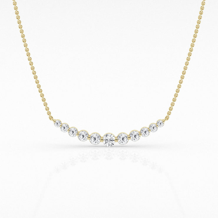 14K Yellow Gold 1.00ct Graduated Single Prong Lab Grown Diamond Necklace. Bichsel Jewelry in Sedalia, MO. Shop diamond jewelry online or in-store today!