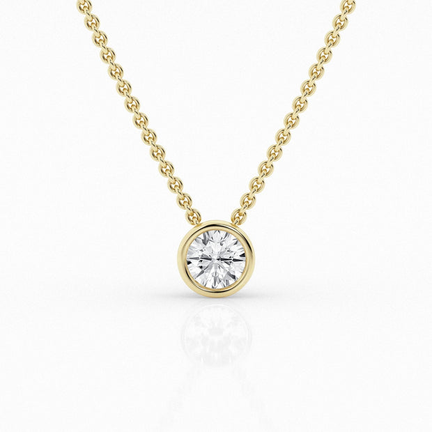 14K Yellow Gold 0.50ct Round Lab Grown Diamond Bezel Solitaire Pendant. Bichsel Jewelry in Sedalia, MO. Shop diamond jewelry online or in-store!
