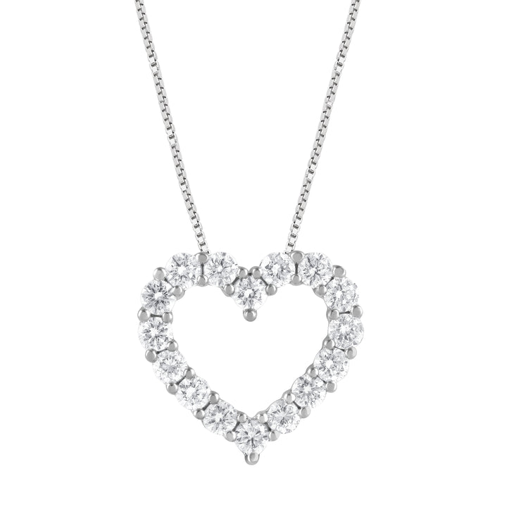 14K White Gold Lab Grown Diamond Heart Necklace. Bichsel Jewelry in Sedalia, MO. Shop diamond styles online or in-store today!