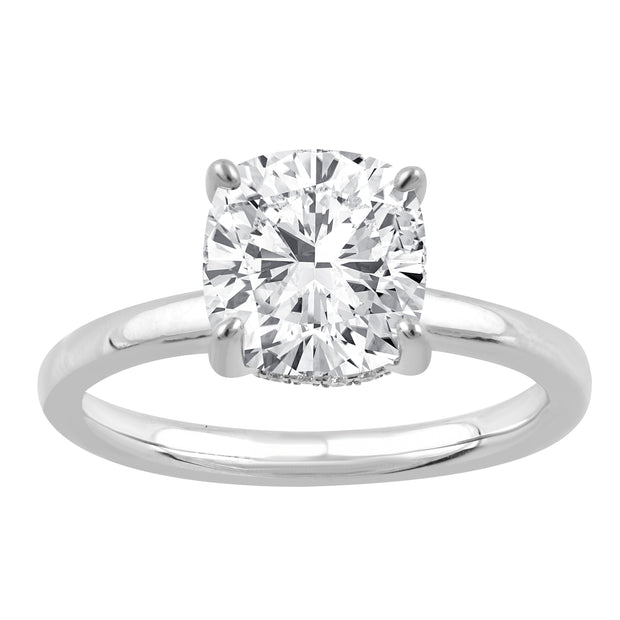 14K White Gold 1.50ct Cushion Cut Lab Grown Diamond Solitaire Engagement Ring with Hidden Halo. Bichsel Jewelry in Sedalia, MO. Shop online or in-store today!