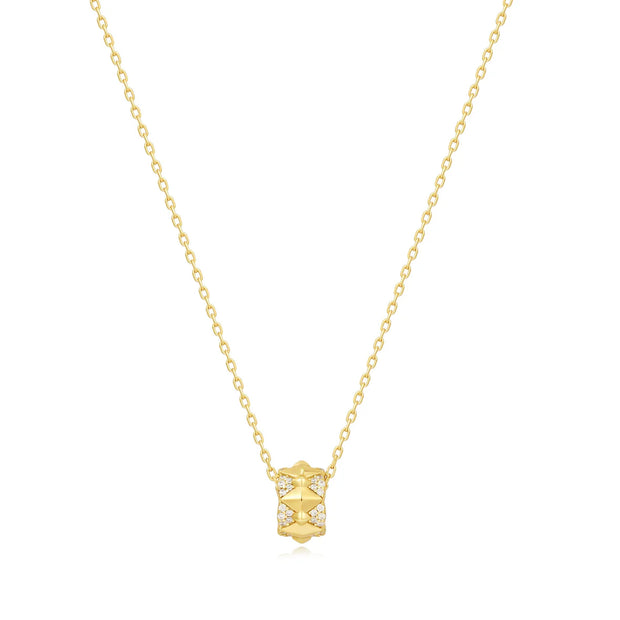Ania Haie Gold Geometric Sparkle Necklace, 14K Gold Plated Sterling Silver with CZ stones. Bichsel Jewelry in Sedalia, MO. Shop online or in-store today!