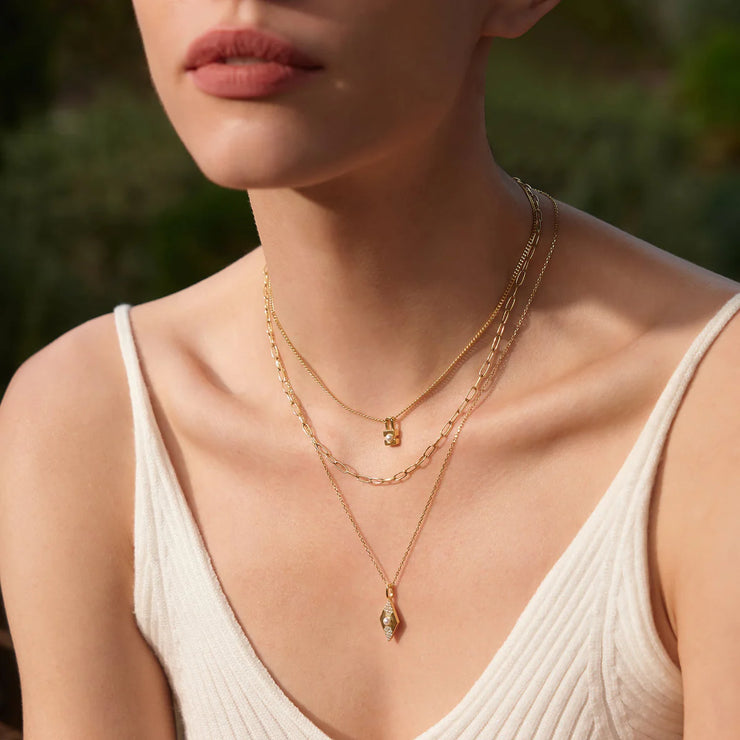 Ania Haie Vintage Art Deco-Inspired Geometric Pearl Necklace. 14K gold plated on 925 sterling silver.  Bichsel Jewelry in Sedalia, MO. Shop online or in-store today!