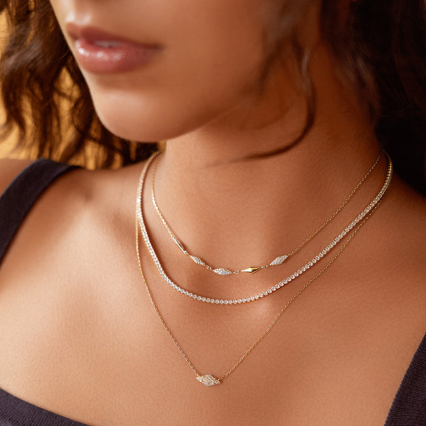 Ania Haie 14K Yellow Gold Plated 925 Sterling Silver Tennis Necklace with Cubic Zirconia. Bichsel Jewelry in Sedalia, MO. Shop online or in-store today!