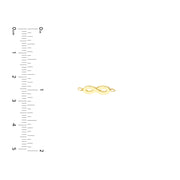 Yellow Gold Horizontal Infinity Charm for Permanent Bracelets. Book your permanent jewelry appointment to get it welded on to the gold chain of your choice! Bichsel Jewelry in Sedalia, MO.