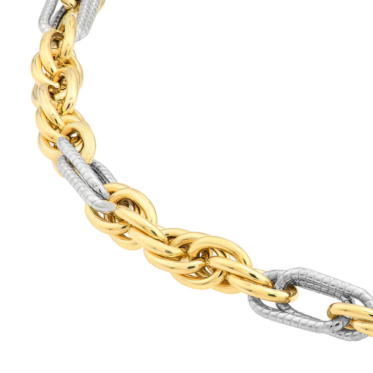 Two-Tone Mixed Rope Chain Bracelet