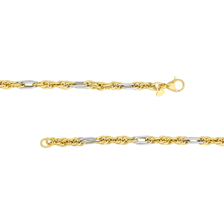 Two-Tone Mixed Rope Chain Bracelet