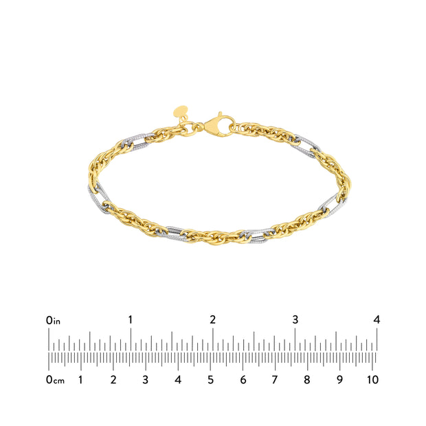 Two-Tone Mixed Rope Chain Bracelet