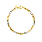 Two-Tone Mixed Rope Chain Bracelet