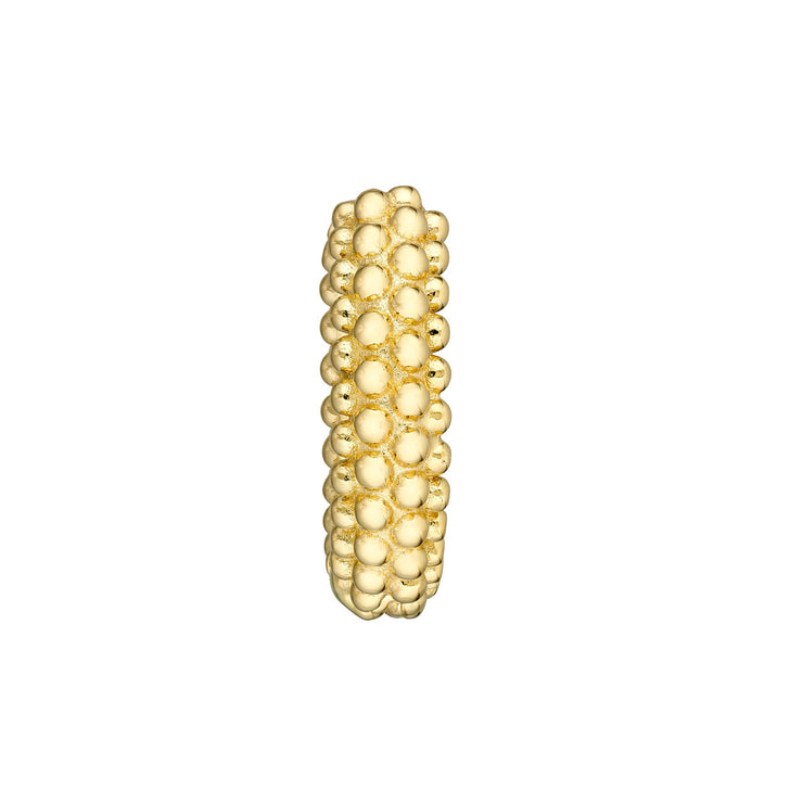 Gold Beaded Texture Huggie Hoops