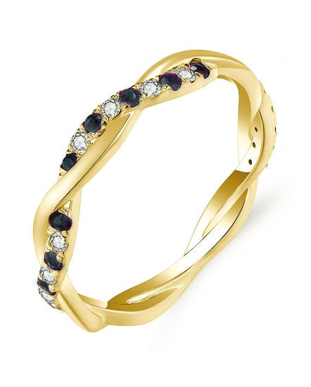 Sapphire & Diamond Twist Band