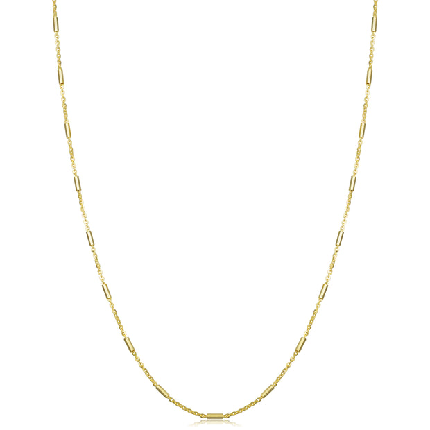 14K Yellow Gold 18" Faceted Rolo Bar Station Chain Necklace. Bichsel Jewelry in Sedalia, MO. Shop gold chains online or in-store today!