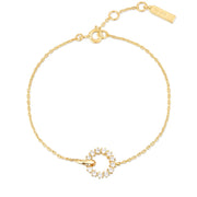 Ania Haie Gold Interlinked Circles Pavé Bracelet