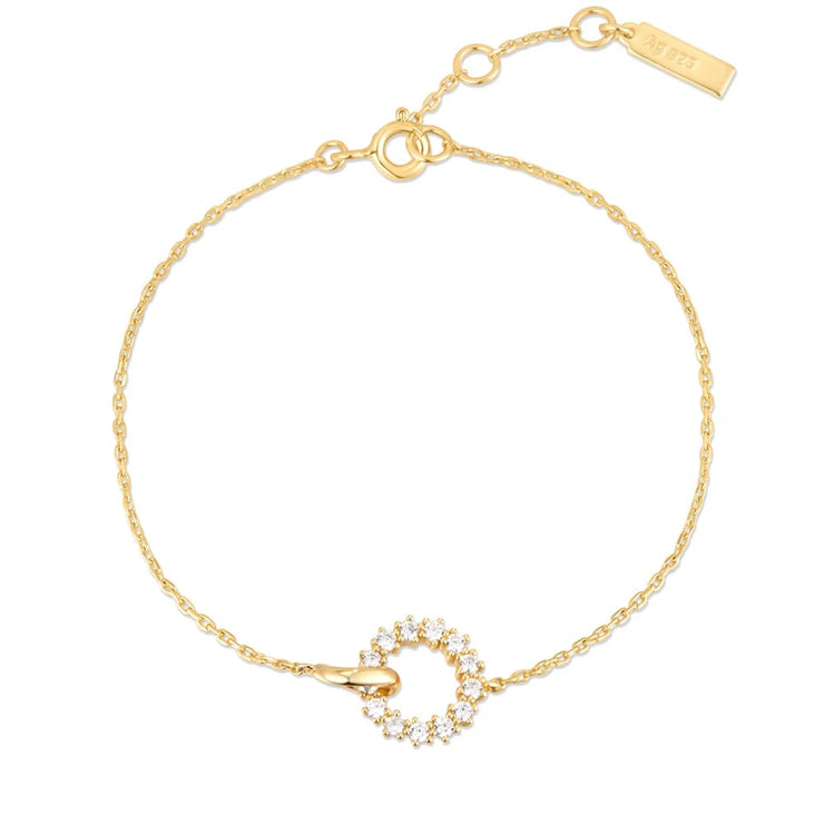 Ania Haie Gold Interlinked Circles Pavé Bracelet