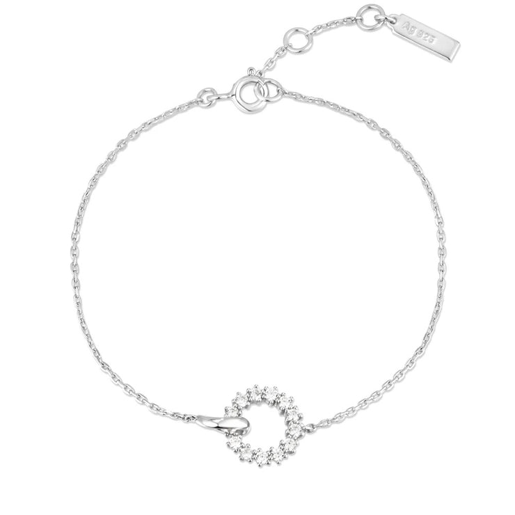 Ania Haie Silver Interlinked Circles Pave Bracelet. 925 Sterling Silver with Cubic Zirconia stones. Bichsel Jewelry in Sedalia, MO. Shop online or in-store today!