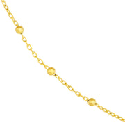 14K Yellow Gold Faceted Beaded Chain Ankle Bracelet, 9" and 10". Bichsel Jewelry in Sedalia, MO. Shop online or in-store today!