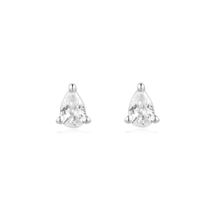 Ania Haie Silver Pear Sparkle Studs