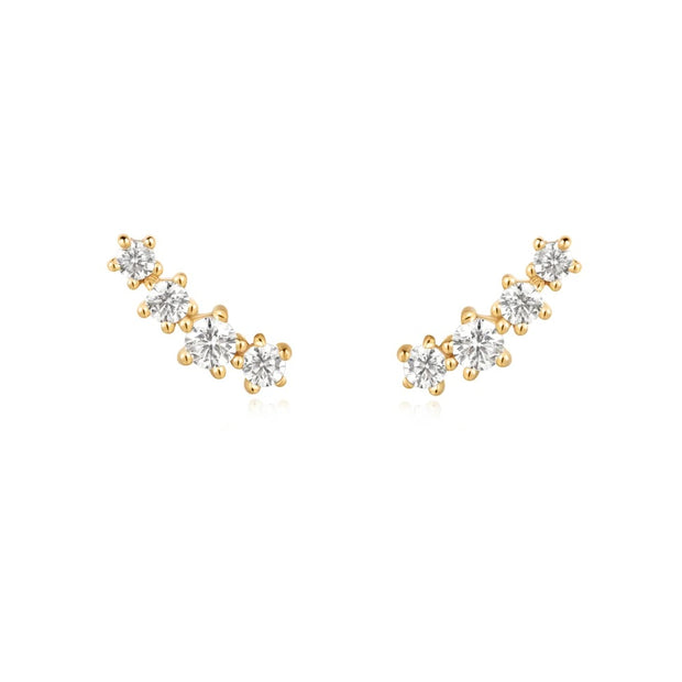 Ania Haie Sparkle Climber Stud Earrings. 14K Yellow Gold plated on Sterling Silver with CZ stones. Bichsel Jewelry in Sedalia, MO. Shop online or in-store today! 