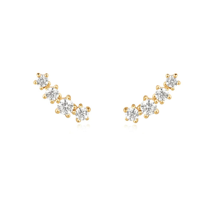 Ania Haie Sparkle Climber Stud Earrings. 14K Yellow Gold plated on Sterling Silver with CZ stones. Bichsel Jewelry in Sedalia, MO. Shop online or in-store today! 