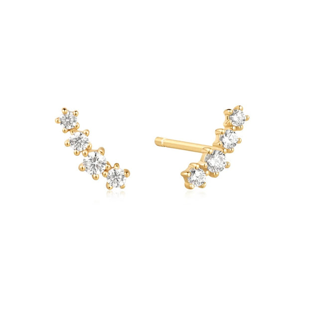 Ania Haie Sparkle Climber Stud Earrings. 14K Yellow Gold plated on Sterling Silver with CZ stones. Bichsel Jewelry in Sedalia, MO. Shop online or in-store today! 