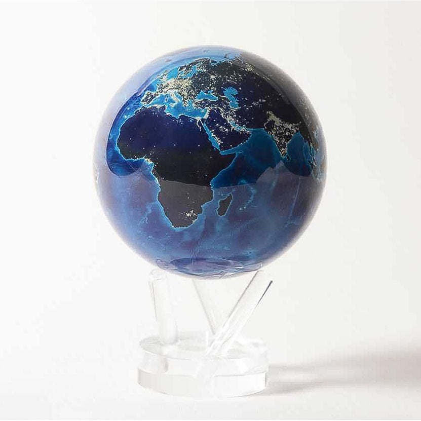 MOVA 4.5-inch Silver & Black Revolving Globe