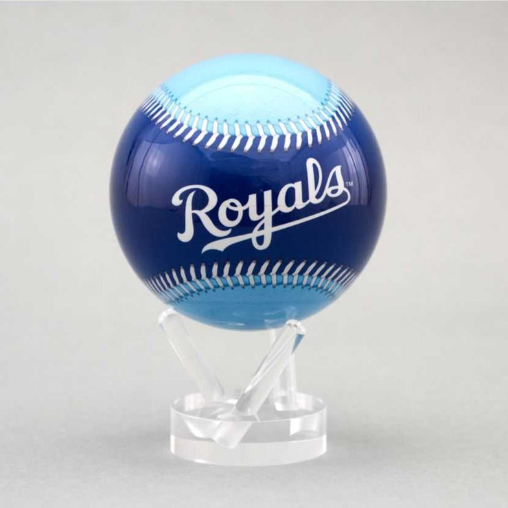 Officially Licensed MLB® Kansas City Royals™ Baseball 4.5" Spinning MOVA Globe with Acrylic Base. Powered by Ambient Light & Magnets. No cords or batteries needed. Shop online or in-store today!