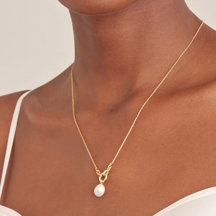 Ania Haie Gold Pearl Link Pendant. 925 Sterling Silver with 14K Yellow Gold Plating. Bichsel Jewelry at Sedalia, MO. Shop online or in-store today!