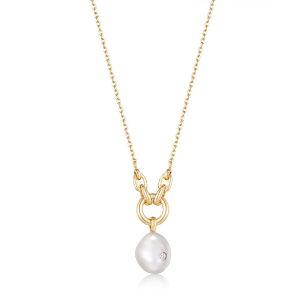 Ania Haie Gold Pearl Link Pendant. 925 Sterling Silver with 14K Yellow Gold Plating. Bichsel Jewelry at Sedalia, MO. Shop online or in-store today!
