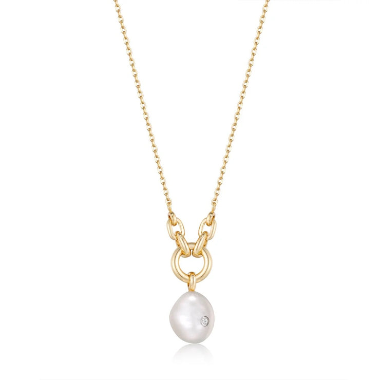 Ania Haie Gold Pearl Link Pendant. 925 Sterling Silver with 14K Yellow Gold Plating. Bichsel Jewelry at Sedalia, MO. Shop online or in-store today!