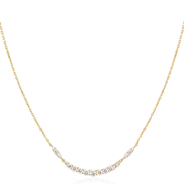 Ania Haie Gold Arc Pave Necklace. 14K Yellow Gold plated on 925 Sterling Silver with Cubic Zirconia stones. Bichsel Jewelry in Sedalia, MO. Shop online or in-store today!