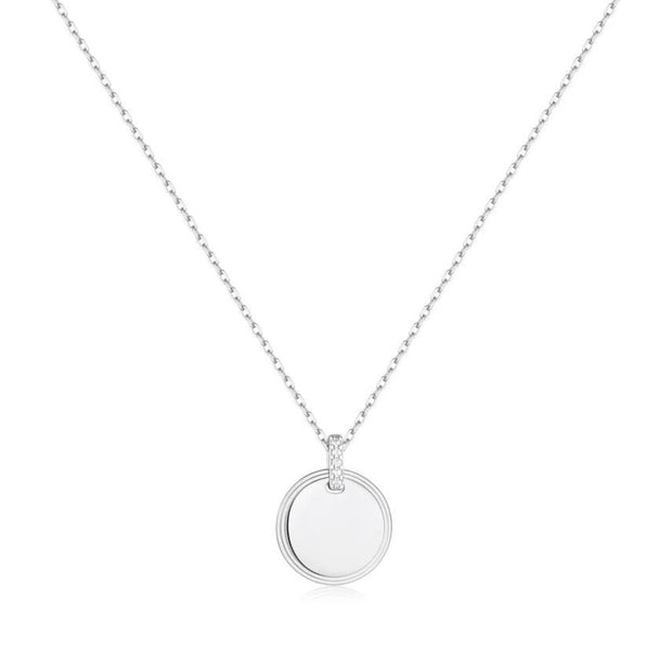 Ania Haie 925 Sterling Silver Disc Pendant with Cubic Zirconia stones. Bichsel Jewelry in Sedalia, MO. Shop online or in-store today!