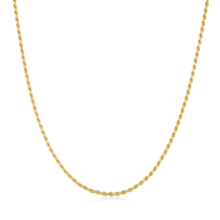 Ania Haie Gold Rope Twist Chain Necklace, 14K Yellow Gold plated on 925 Sterling Silver 16" + 2" extender. Bichsel Jewelry in Sedalia, MO. Shop online or in-store!