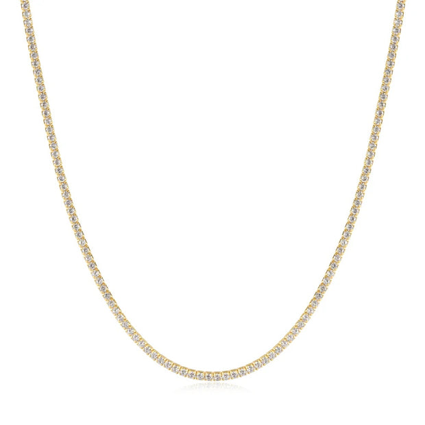 Ania Haie 14K Yellow Gold Plated 925 Sterling Silver Tennis Necklace with Cubic Zirconia. Bichsel Jewelry in Sedalia, MO. Shop online or in-store today!