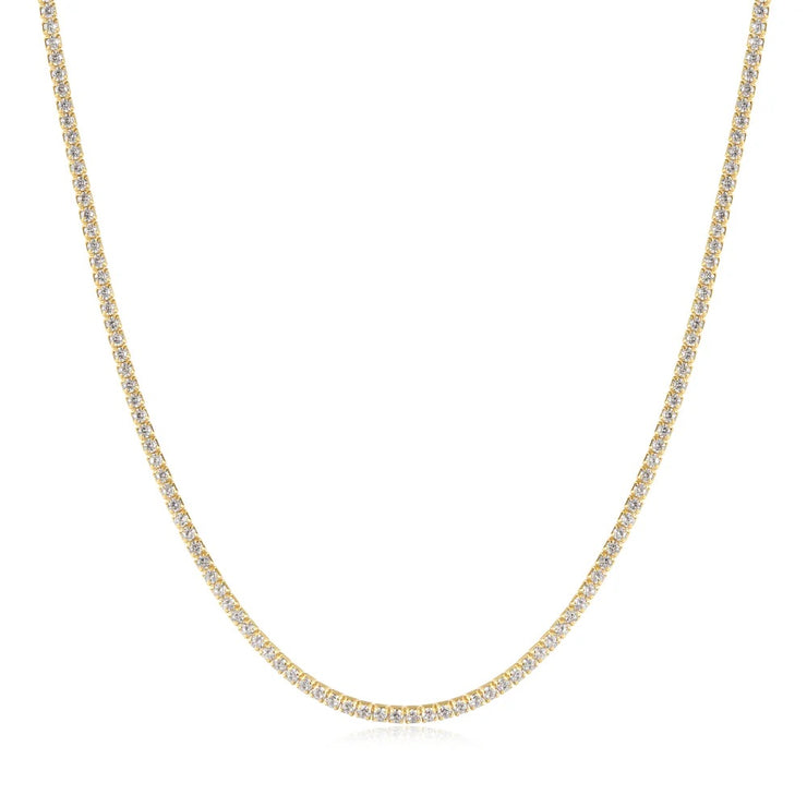 Ania Haie 14K Yellow Gold Plated 925 Sterling Silver Tennis Necklace with Cubic Zirconia. Bichsel Jewelry in Sedalia, MO. Shop online or in-store today!