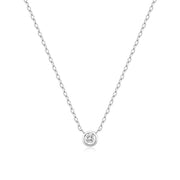 Round Solitaire Necklace, 925 Sterling Silver with Cubic Zirconia Stone. Bichsel Jewelry in Sedalia, MO. Shop online or in-store!