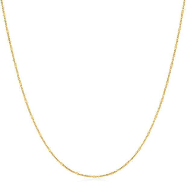 Mini Beaded Station Chain Necklace, 14K Yellow Gold plated on Sterling Silver, 16" + 3" extender. Bichsel Jewelry in Sedalia, MO. Shop online or in-store!